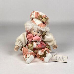 Vintage Classic Treasures Porcelain Clown Doll Cassidy with Tag Cloth Body